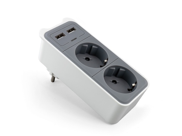 Bild 2 von Caliber HPS1202U Zwischensteckdose mit USB 2polig Weiß, Grau