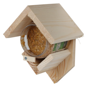 Holz-Erdnussbutterhaus passend für Erdnussbutter-Glas (ohne Erdnussbutter-Glas)