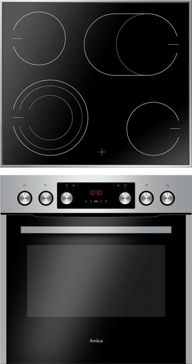 Bild 1 von Amica Elektro-Herd-Set EHC 934 100 E, mit 2-fach-Teleskopauszug, Steam Clean