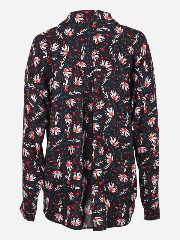Bild 2 von Damen Bluse mit weitem V-Ausschnitt im Blumenprint
                 
                                                        Schwarz