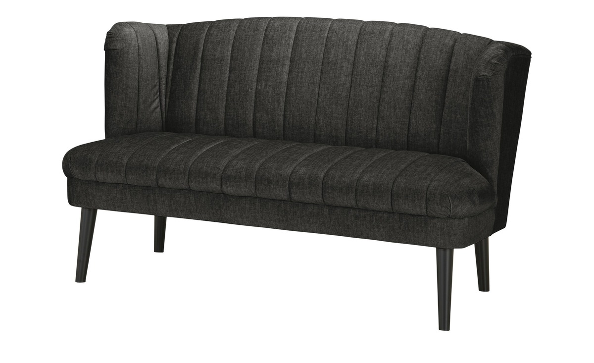 Bild 1 von Twist Küchensofa  Velours meliert Rina schwarz Maße (cm): B: 156 H: 92 T: 76 Bänke