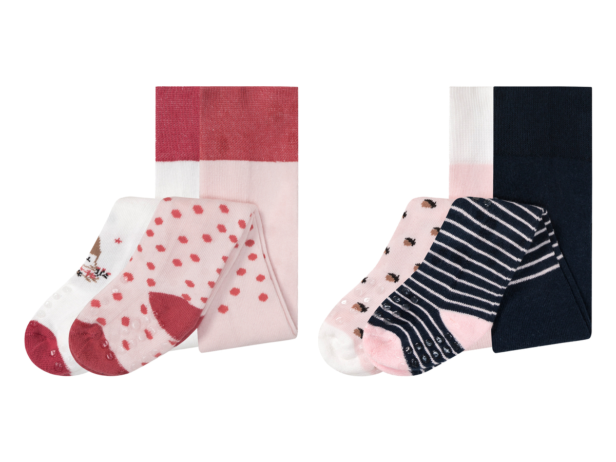 Bild 1 von lupilu® Baby Mädchen Krabbelstrumpfhosen, 2 Paar, mit Silikon-Noppen