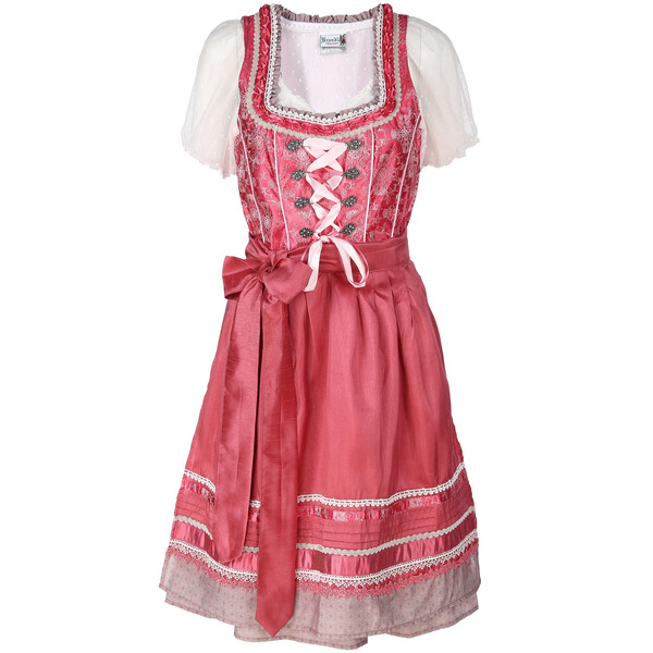 Dirndl Set Für Damen - Modernes Dirndlkleid Mit Bluse & Schürze In Midi-Länge Für Trachtenfeste