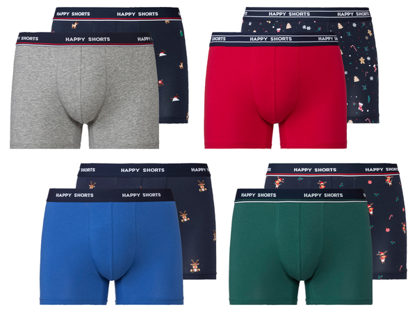 Bild 1 von Happy Shorts Herren Boxershorts, 2 Stück, weihnachtliche Motive