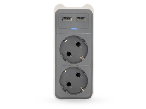 Bild 1 von Caliber HPS1202U Zwischensteckdose mit USB 2polig Weiß, Grau