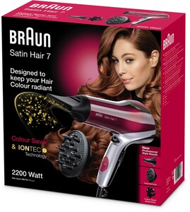 Braun HD770 Color Saver Satin Hair 7 Haartrockner schwarz/rot
