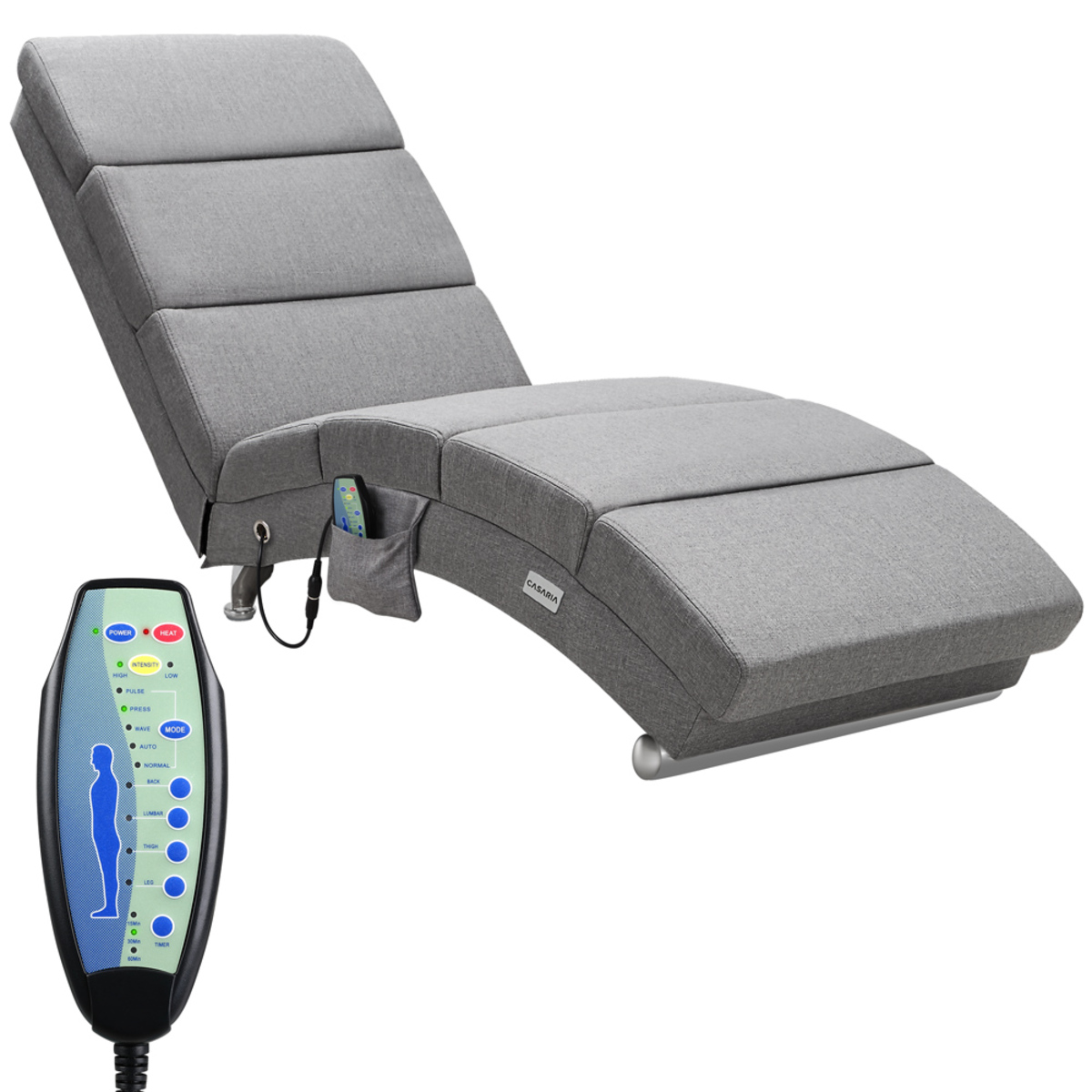 Bild 1 von Casaria® Relaxliege London Grau mit Massage- & Heizfunktion grau