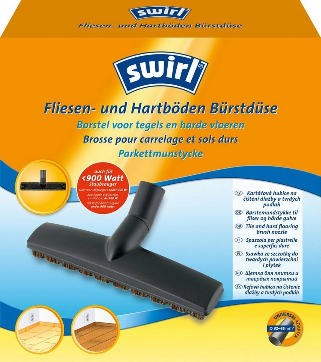 Bild 1 von Swirl Bodendüse Swirl® Fliesen- und Hartboden Bürstdüse, Zubehör für Fast alle handelsüblichen Staubsauger mit rundem Staubsaugerrohr (außer VORWERK + DYSON). Miele, Siemens, Bosch, AEG, Phil