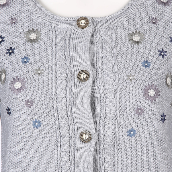 Bild 3 von Damen Trachten Strickcardigan mit floralen Stickereien
                 
                                                        Grau