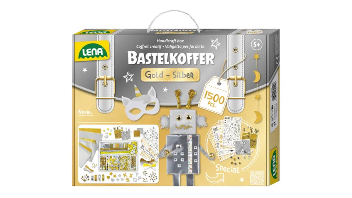 Bild 1 von Lena - Bastelkoffer Gold & Silber, Faltschachtel