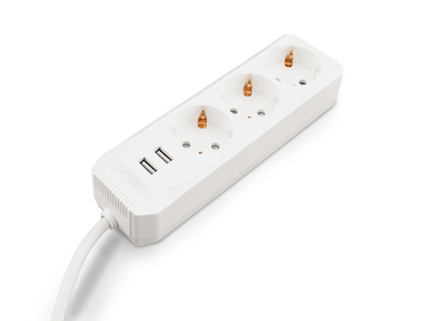 Bild 2 von Caliber HPS2301U Steckdosenleiste 3-fach Weiß Schutzkontakt