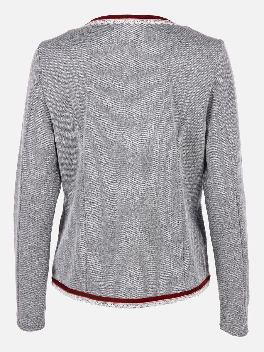 Bild 2 von Damen Trachten Cardigan mit Spitzenbordüre
                 
                                                        Grau