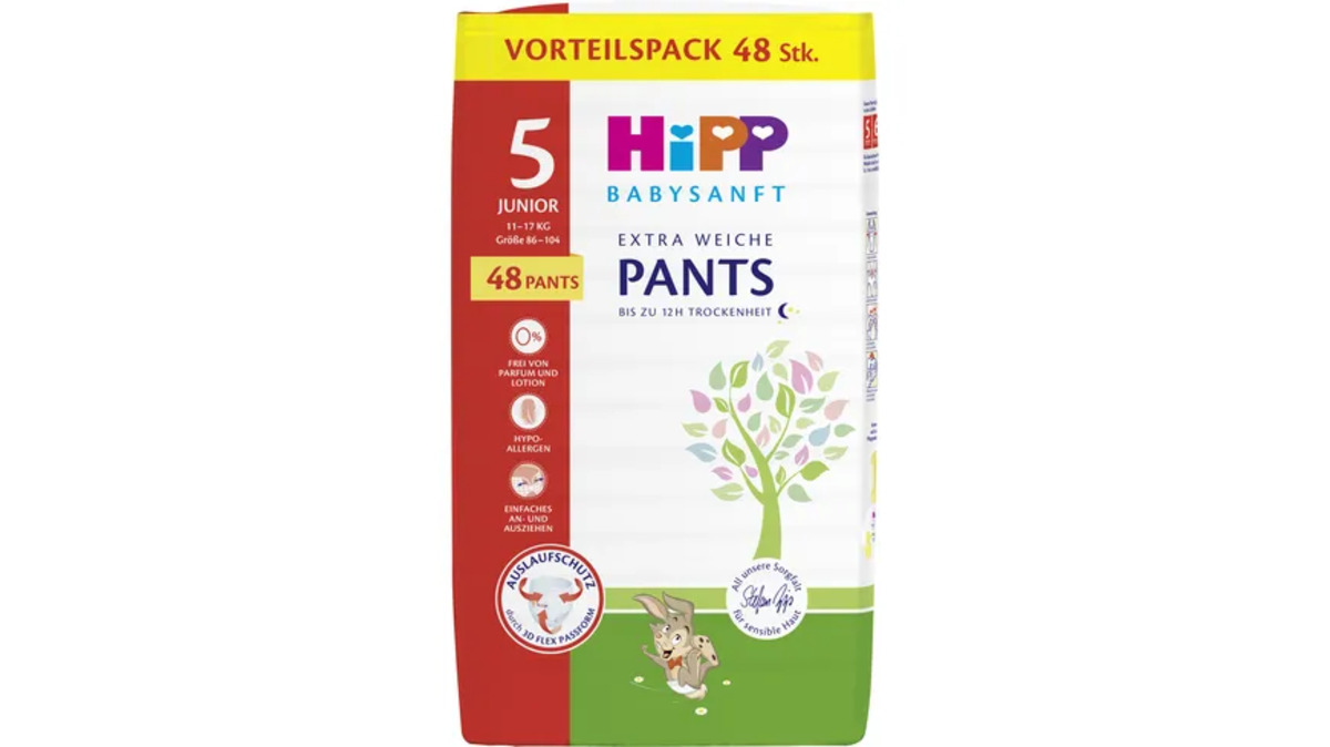 Bild 1 von HiPP Babysanft Windeln Pants, Gr. 5 Junior, 11 - 17 KG