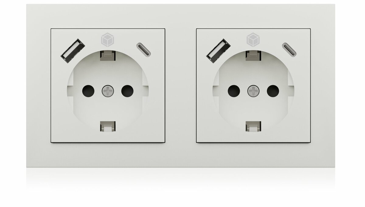 Bild 4 von IB-MPS4200W-PD, 2x Unterputz Steckdosen Set inkl. Einbaurahmen