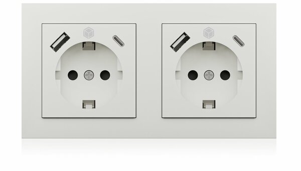 Bild 4 von IB-MPS4200W-PD, 2x Unterputz Steckdosen Set inkl. Einbaurahmen