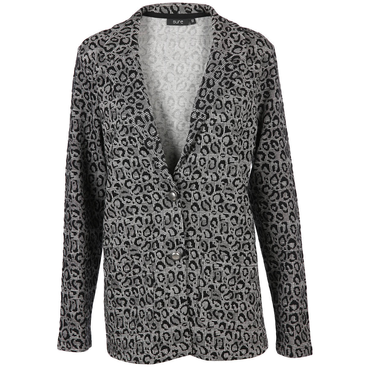 Bild 1 von Damen Jersey Blazer mit Glencheck Animal Print
                 
                                                        Grau
