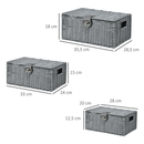 Bild 3 von HOMCOM Ratten Aufbewahrungsboxen 3er-Set 18L, 12L, 7L Aufbewahrungskorb