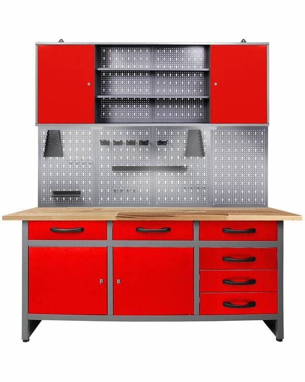 Bild 1 von Ondis24 Werkstatt Set Karsten 160 cm 1 Schrank LED rot