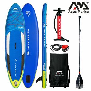 Aqua Marina SUP Board 320x81cm mit Reißverschlussrucksack Double Action-Pumpe LIQUID AIR V1 Paddel E