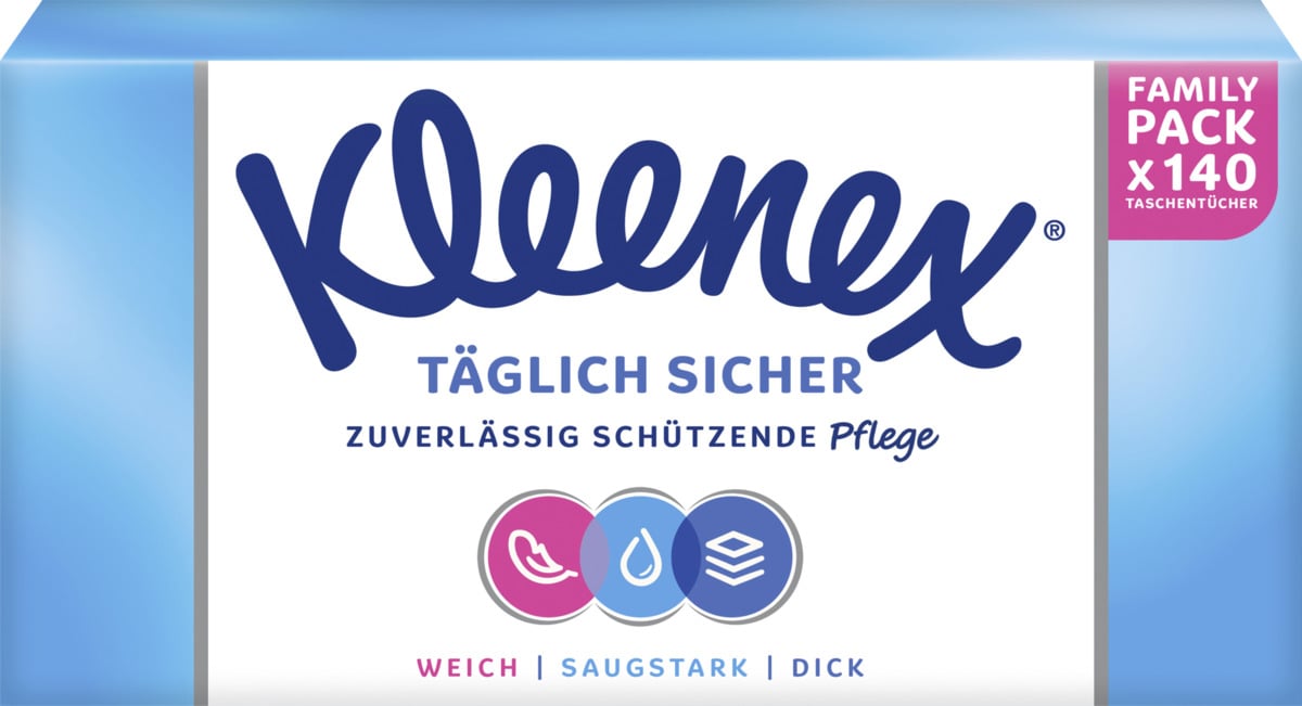 Bild 2 von Kleenex Taschentücher Täglich Sicher Family Pack