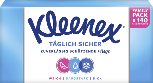 Bild 2 von Kleenex Taschentücher Täglich Sicher Family Pack