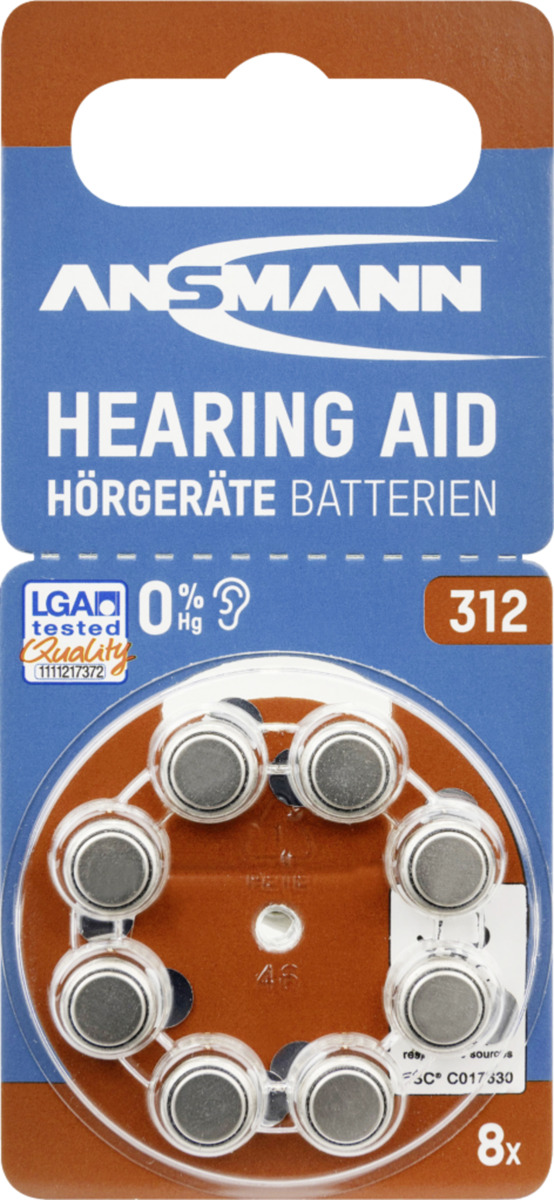 Bild 1 von Ansmann Hörgerätebatterien Typ 312 BL8