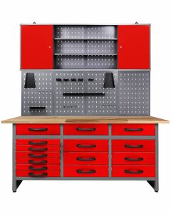 Ondis24 Werkstatt Set Konny 160 cm 1 Schrank rot