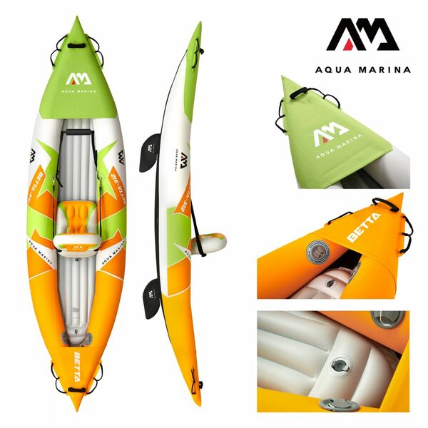 Bild 1 von Aqua Marina Kajak 312x83 cm für 1 Person mit Luftsitz verstellbarer Lehne Transporttasche Reparaturs