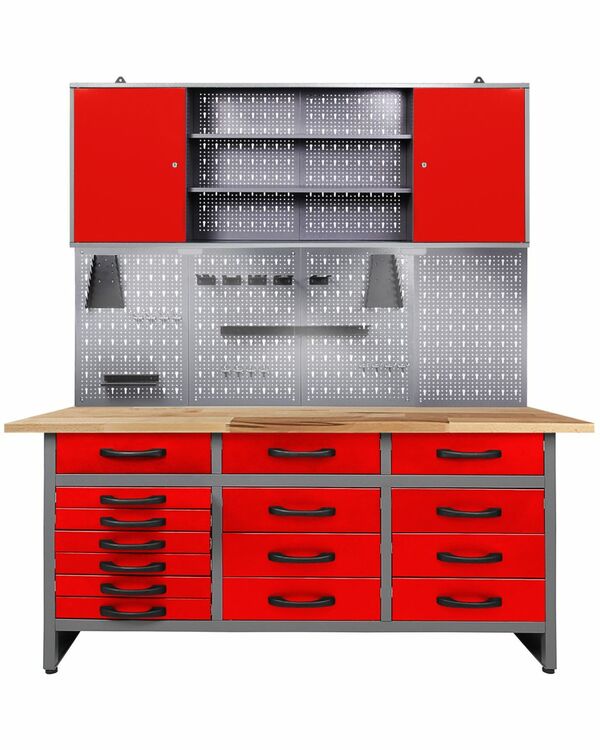 Bild 1 von Ondis24 Werkstatt Set Konny 160 cm 1 Schrank LED rot