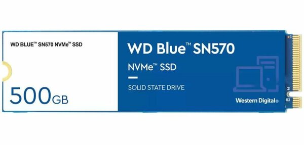 Bild 1 von Western Digital WD Blue SN570 interne SSD (500 GB) 3500 MB/S Lesegeschwindigkeit, 2300 MB/S Schreibgeschwindigkeit