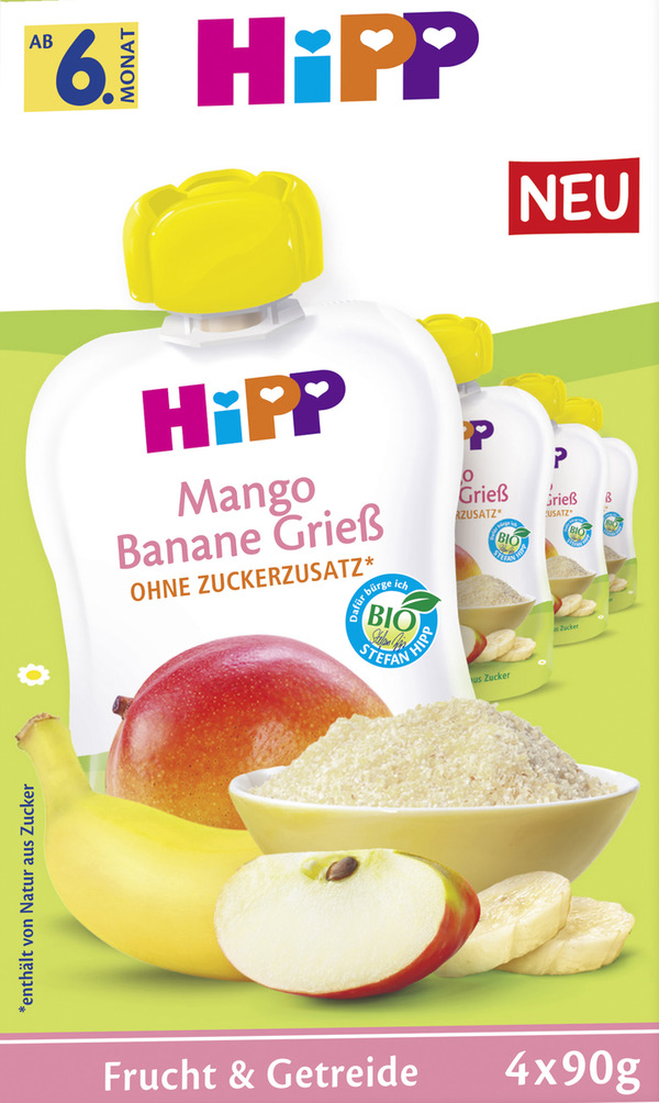 Bild 1 von HiPP Bio Mango Banane Grieß Quetschie