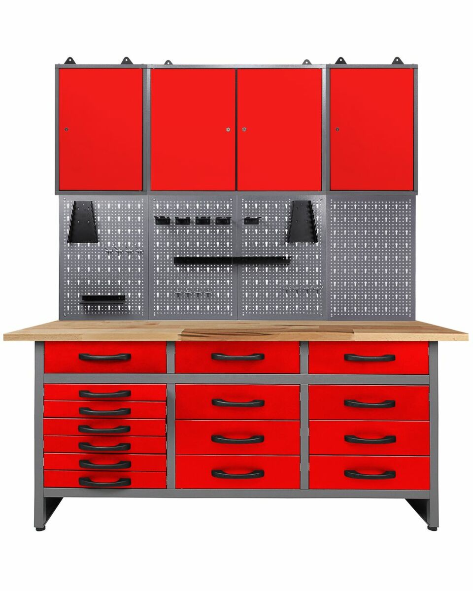 Bild 1 von Ondis24 Werkstatt Set Konny 160 cm 3 Schränke rot