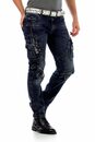 Bild 1 von Cipo & Baxx Slim-fit-Jeans mit Verschlussschnallen in Straight Fit