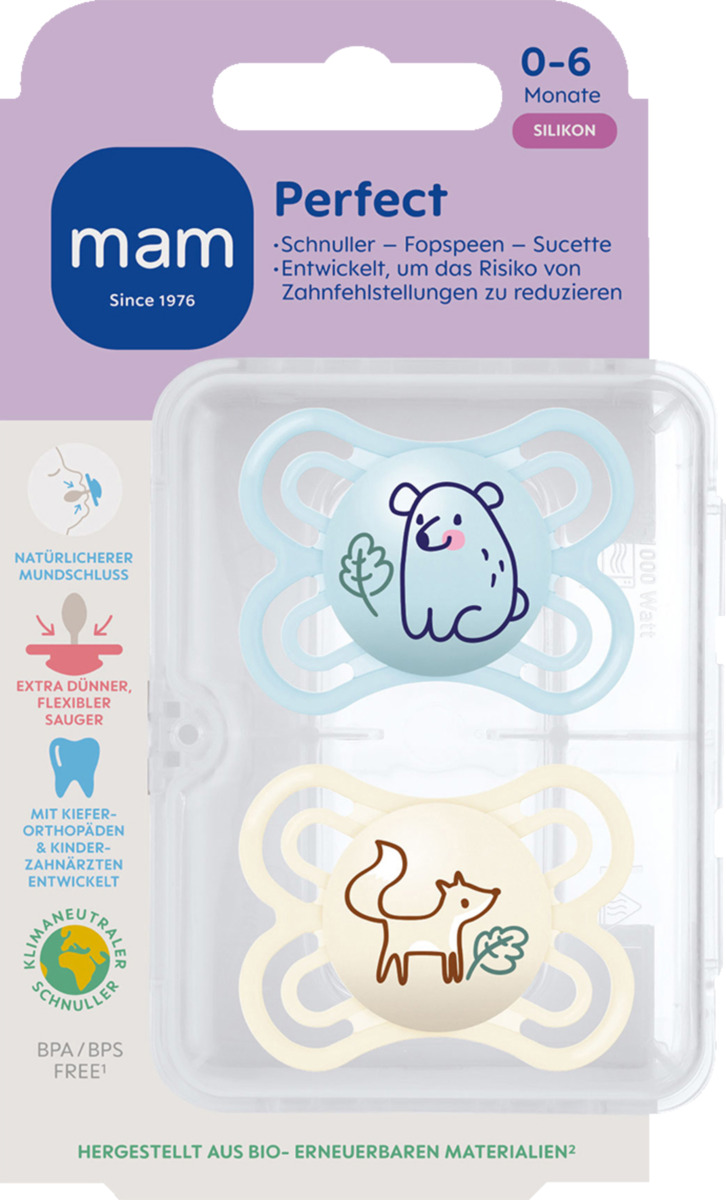 Bild 1 von MAM Schnuller Perfect Silikon 0-6 blue