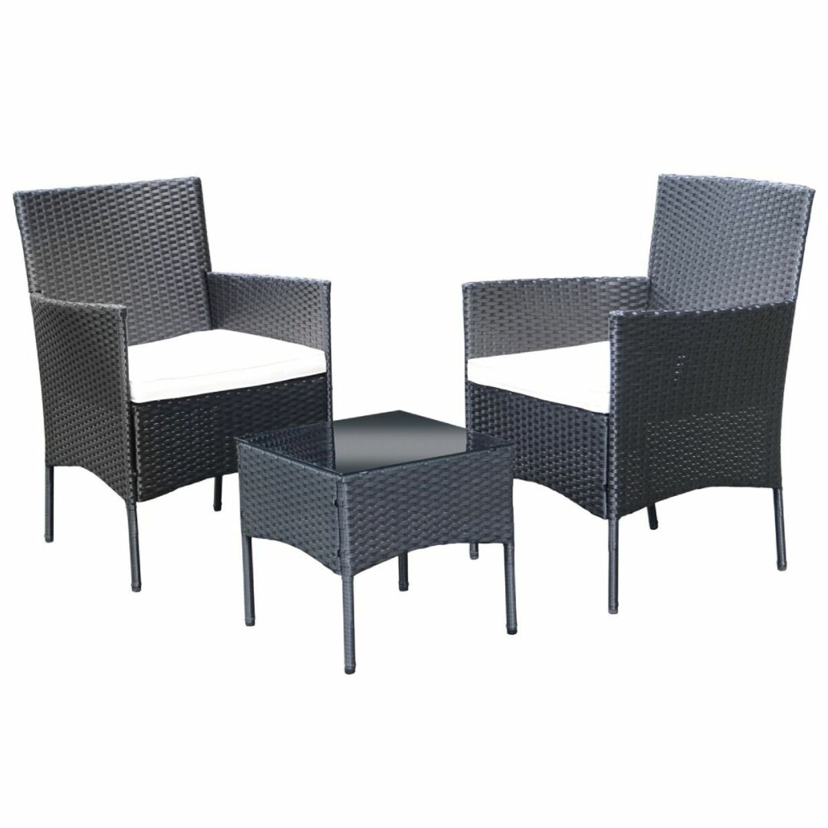 Bild 1 von Balkonmöbel Gartenmöbel Balkon-Set Bergen 3-teilig Schwarz