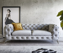 Bild 1 von Couch Corleone 225x97 cm Grau Samt 3-Sitzer Sofa