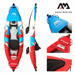 Aqua Marina Kajak 312x83 cm für 1 Person mit Luftsitz verstellbarer Lehne Transporttasche Reparaturs
