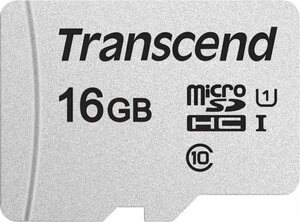 Transcend 300S microSDHC 16GB mit Adapter Speicherkarte (16 GB, Class 10, 95 MB/s Lesegeschwindigkeit)