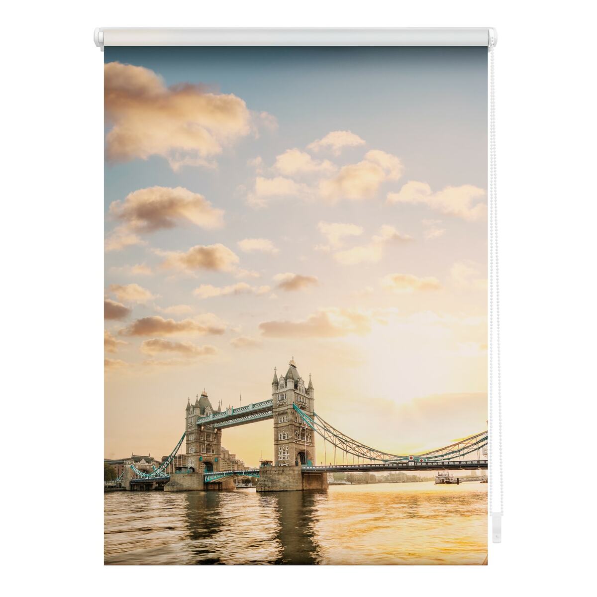 Bild 1 von Lichtblick Rollo Klemmfix, ohne Bohren, Verdunkelung, Tower Bridge - Rot Weiß