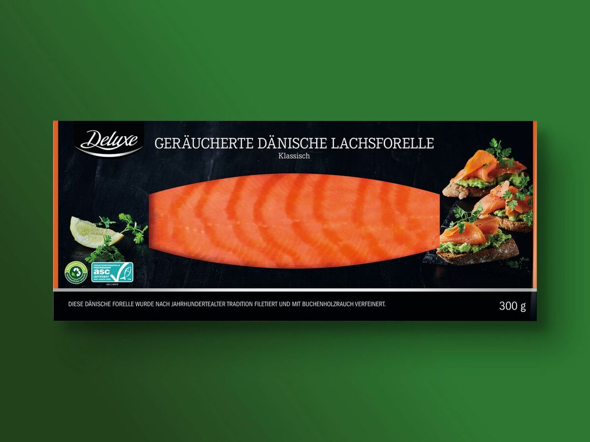 Bild 1 von Deluxe ASC Geräucherte Dänische Lachsforelle, 
         300 g