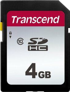Transcend SDHC 300S 4 GB Speicherkarte (4 GB, Video Speed Class 30 (V30), 20 MB/s Lesegeschwindigkeit)