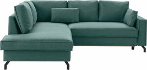 Exxpo - sofa fashion Ecksofa Daytona, wahlweise mit Bettfunktion und Bettkasten, Grün