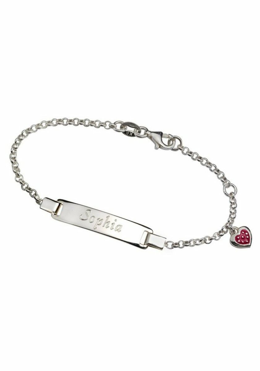 Bild 1 von Firetti Armband mit Gravur Schmuck Geschenk Silber 925 Armkette ID-Platte Erbskette Erdbeere, GRAVURwunsch per Mail senden, Anlass Geburtstag Taufe Weihnachten