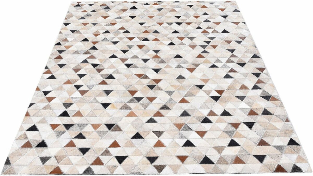 Bild 1 von Fellteppich Kobe, THEKO, rechteckig, Höhe: 3 mm, Patchwork, handgenäht, echtes Rinderfell in Naturtönen