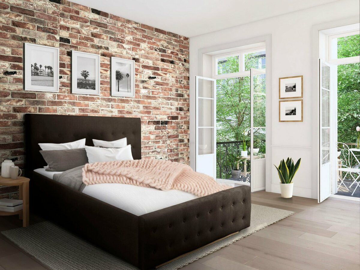 Bild 1 von Home affaire Polsterbett Vaine, in 5 Breiten, auch in Länge 220 cm, incl. Roll-Lattenrost, Braun