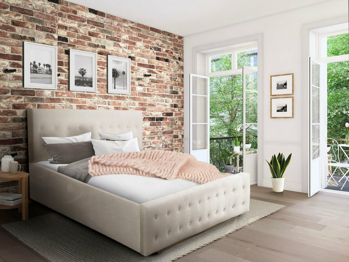 Bild 1 von Home affaire Polsterbett Vaine, in 5 Breiten, auch in Länge 220 cm, incl. Roll-Lattenrost, Beige