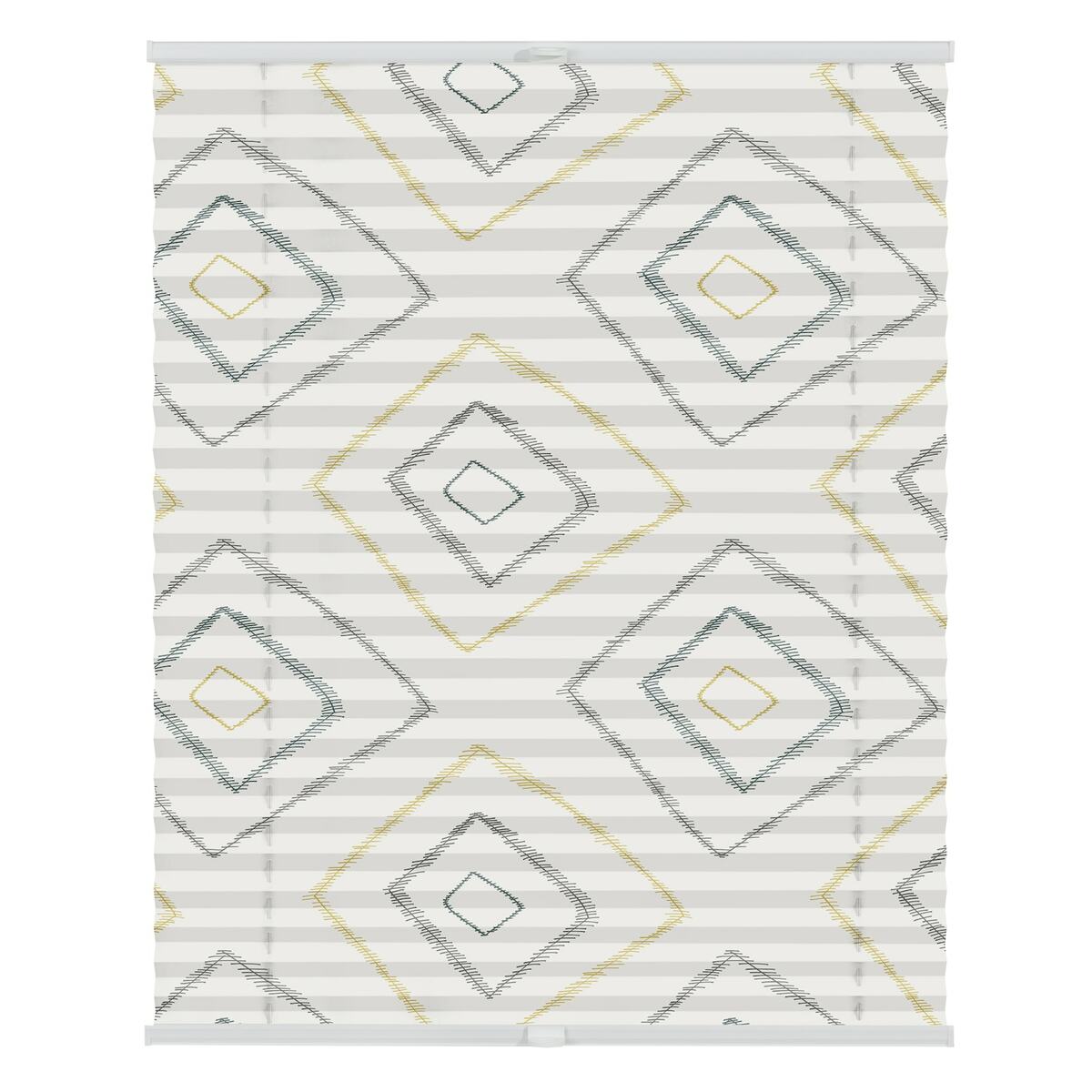 Bild 1 von Lichtblick Plissee Klemmfix, ohne Bohren, blickdicht, Stripy Boho Rectangle  - Beige