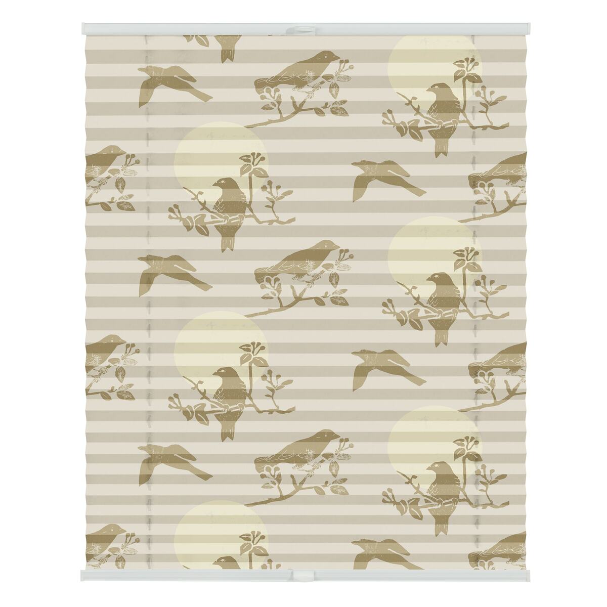 Bild 1 von Lichtblick Plissee Klemmfix, ohne Bohren, blickdicht, Moon Birds - Beige