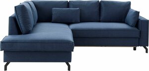 Exxpo - sofa fashion Ecksofa Daytona, wahlweise mit Bettfunktion und Bettkasten, Blau