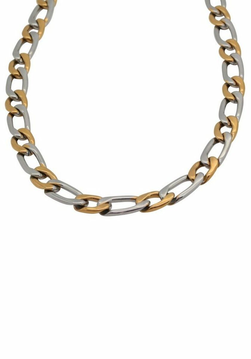 Bild 1 von Firetti Edelstahlkette Schmuck Geschenk, Panzer-/Figarokette, bicolor, ca. 7,47 mm breit, zu Hoodie, Shirt, Jeans, Sneaker! Anlass Geburtstag Weihnachten